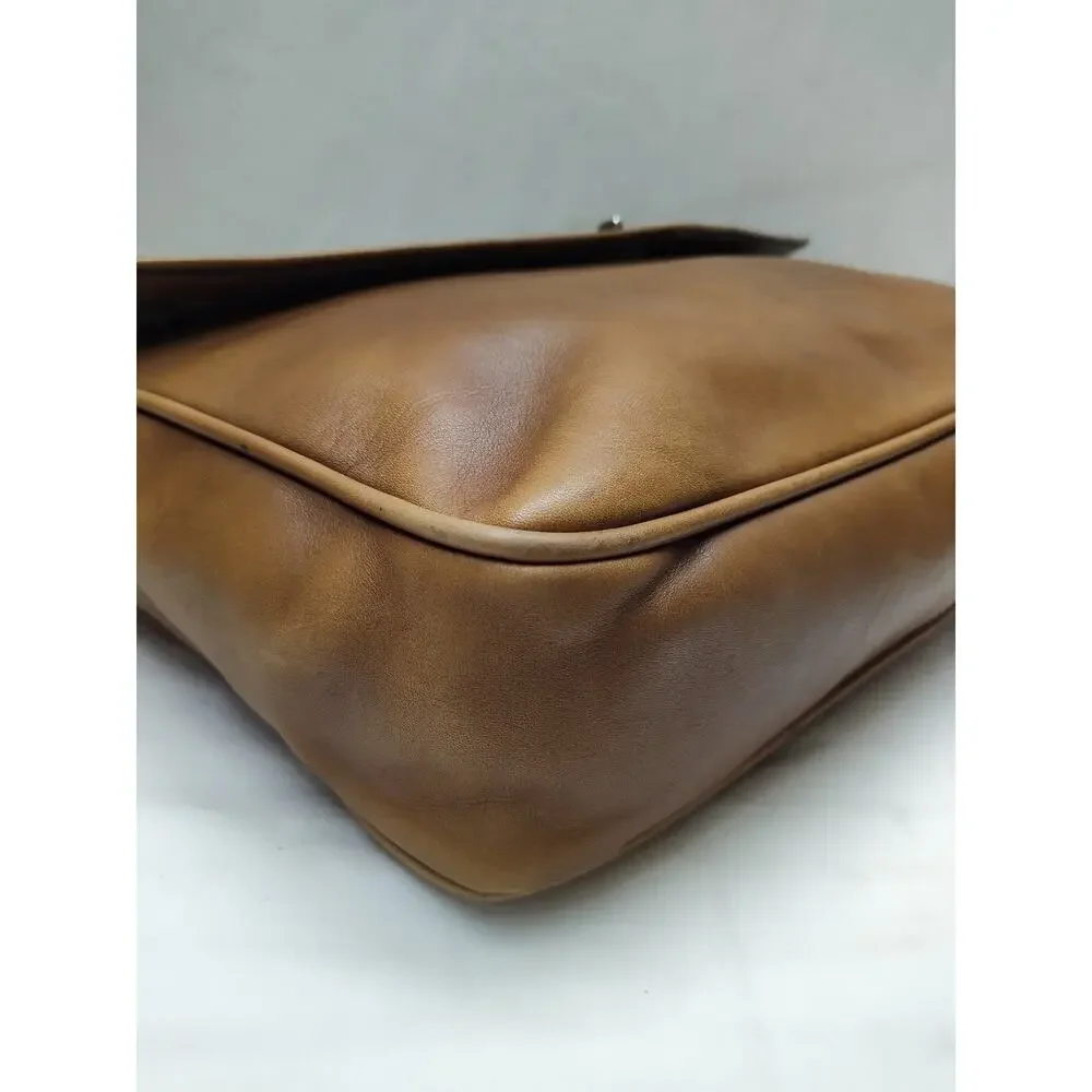 Coach Lexington British Tan Leather Briefcase Messenger Crossbody Bag - Vintage